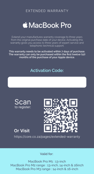 Extended Warranty: MacBook Pro 13” | 14” | 16”