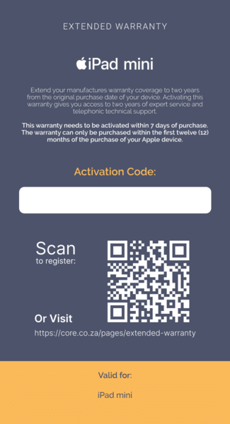 Extended Warranty: iPad mini