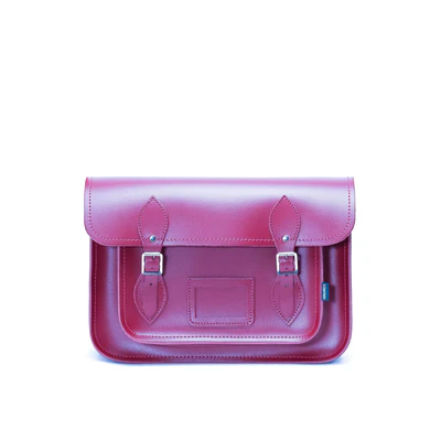 Handmade Leather Satchel - Magenta