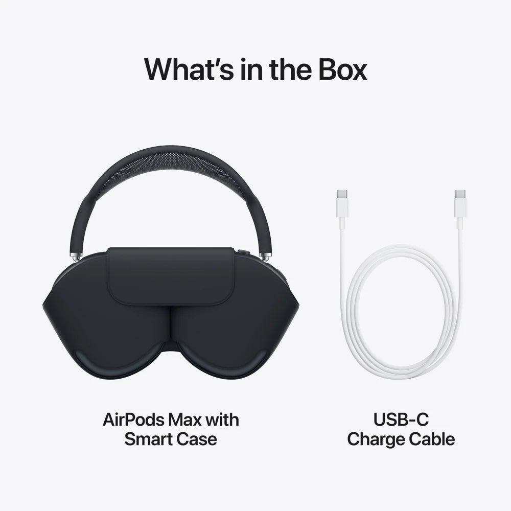 AirPods Max with Smart Case and USB-C Charge Cable on a white background