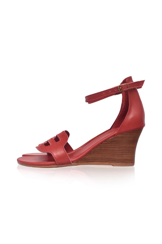 Como Leather Wedge Sandals