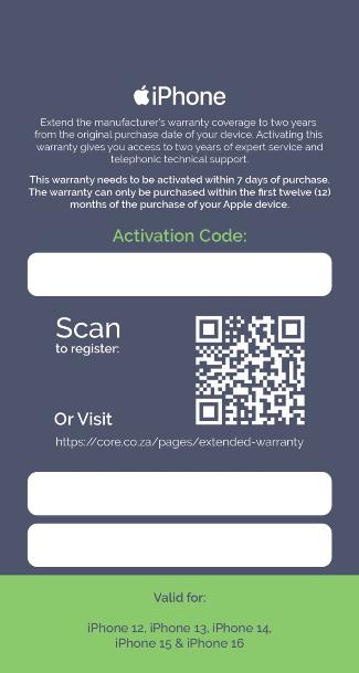 Extended Warranty: iPhone 12, 13, 14, 15 & 16